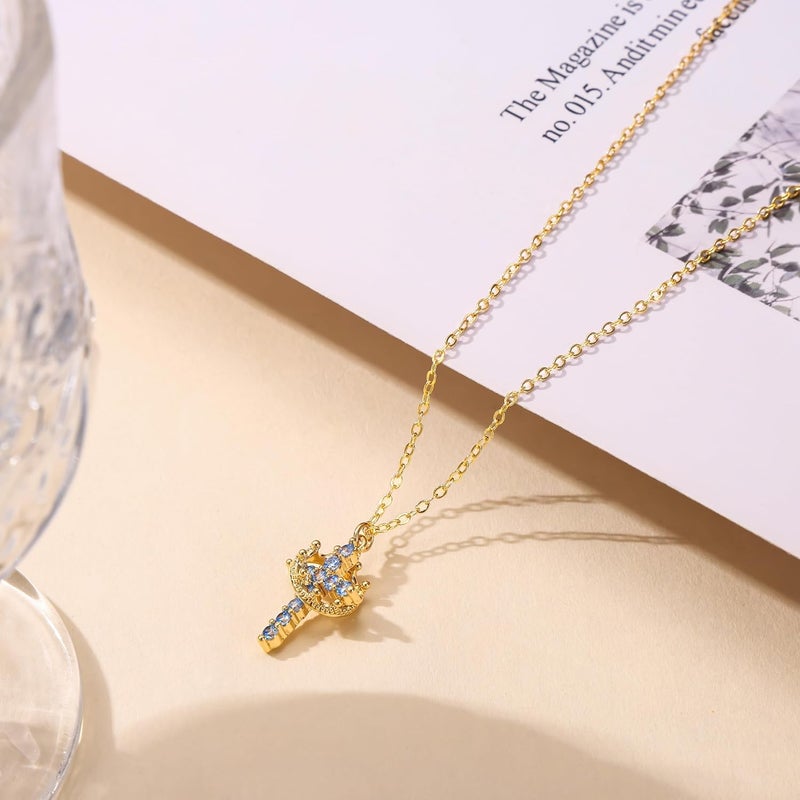 Robaice Upgraded Crown Cross Necklace for Women, 14K Gold Plated Crown Cross Pendant Necklace, Non-Tarnish Faith Jewelry for Women, Christian Religious Gifts for Her - Image 5
